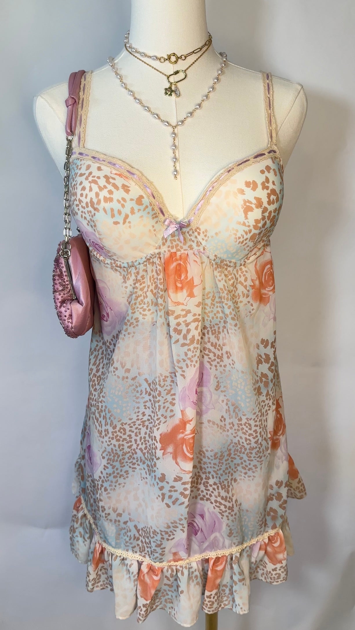 printed sheer dress (36 b)