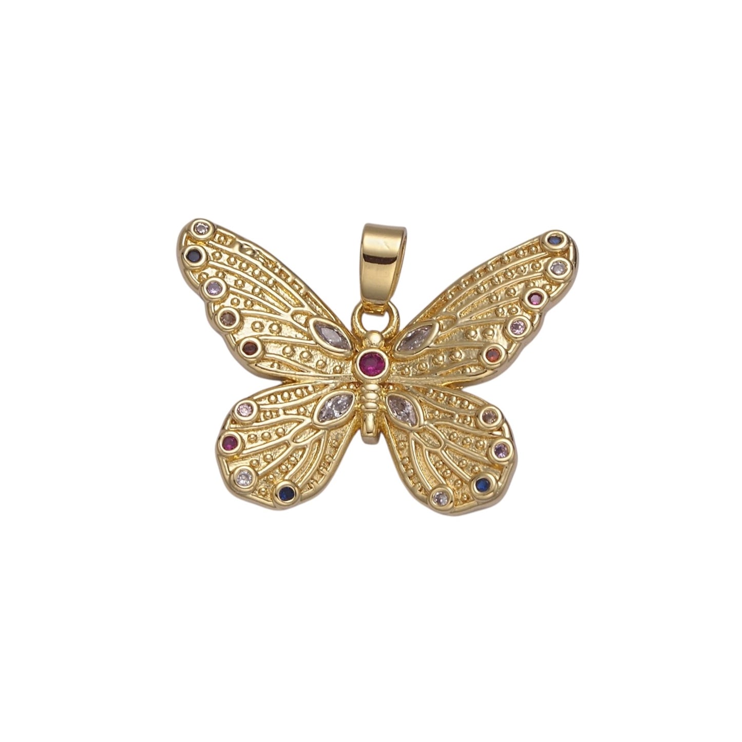 multi-colored butterfly pendant