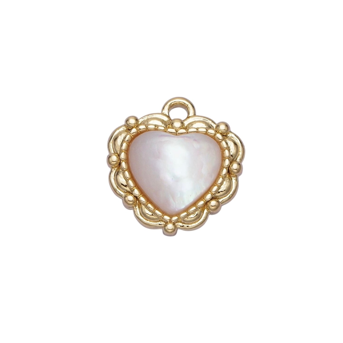 tiny iridescent heart charm