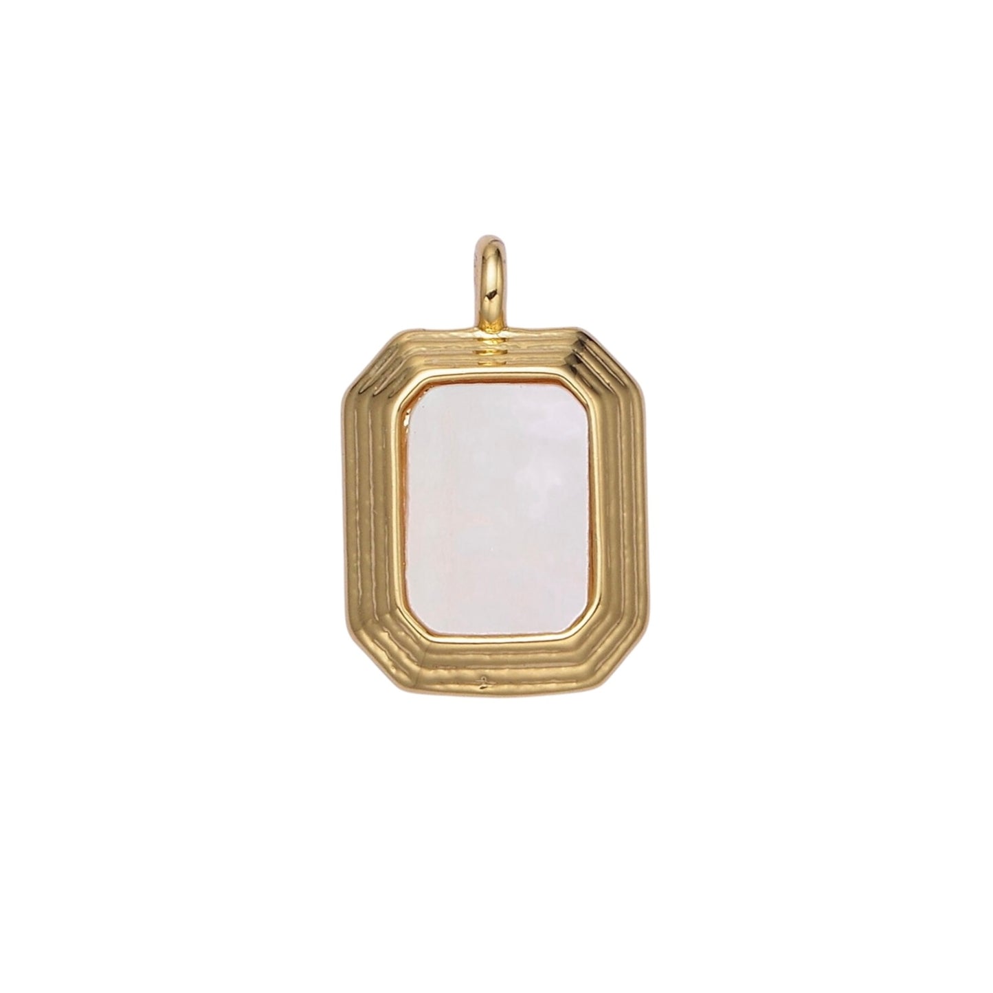 tiny iridescent rectangle charm
