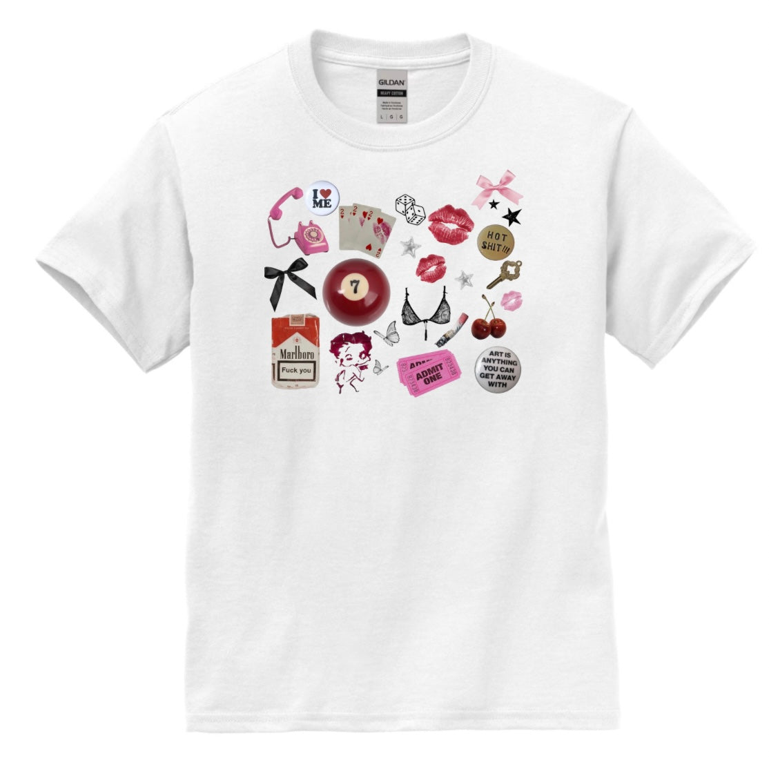 collage graphic baby tee