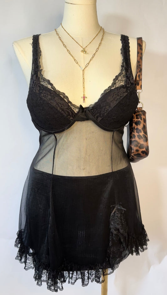 black sheer dress (XL)