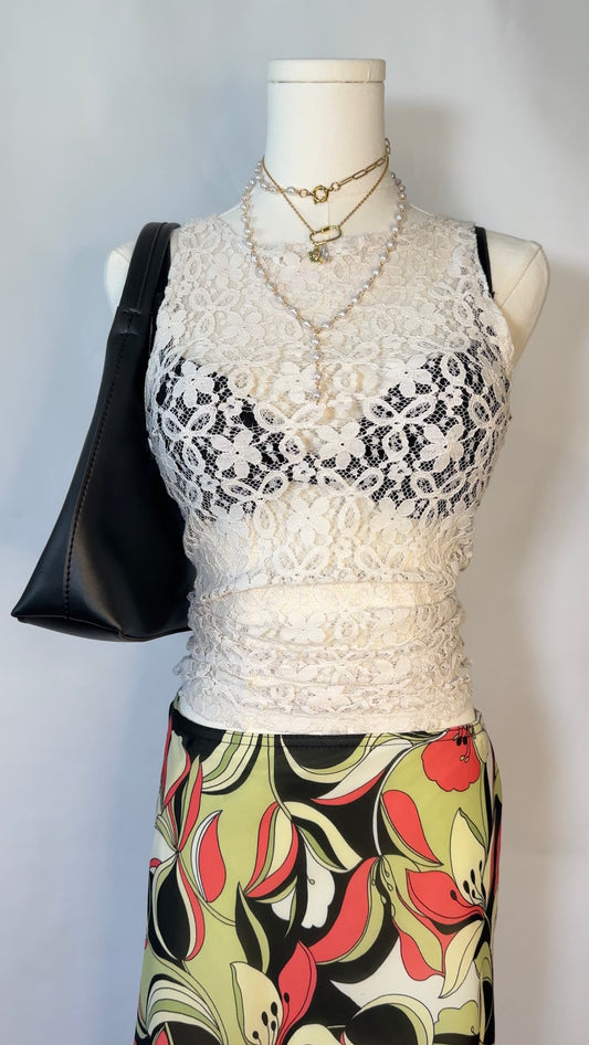 lace high neck top (s)