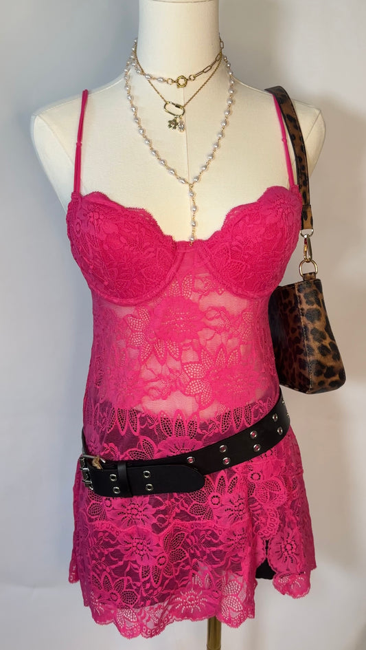 hot pink lace dress (34 c)