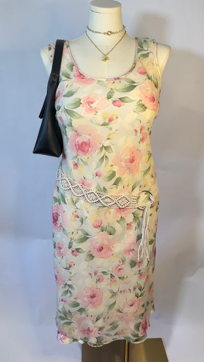 floral print midi dress (l)