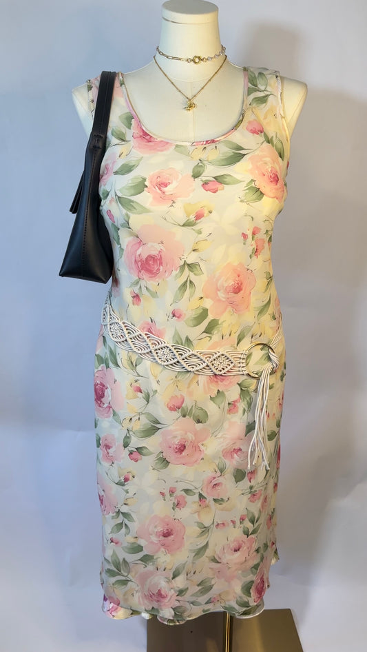 floral print midi dress (l)