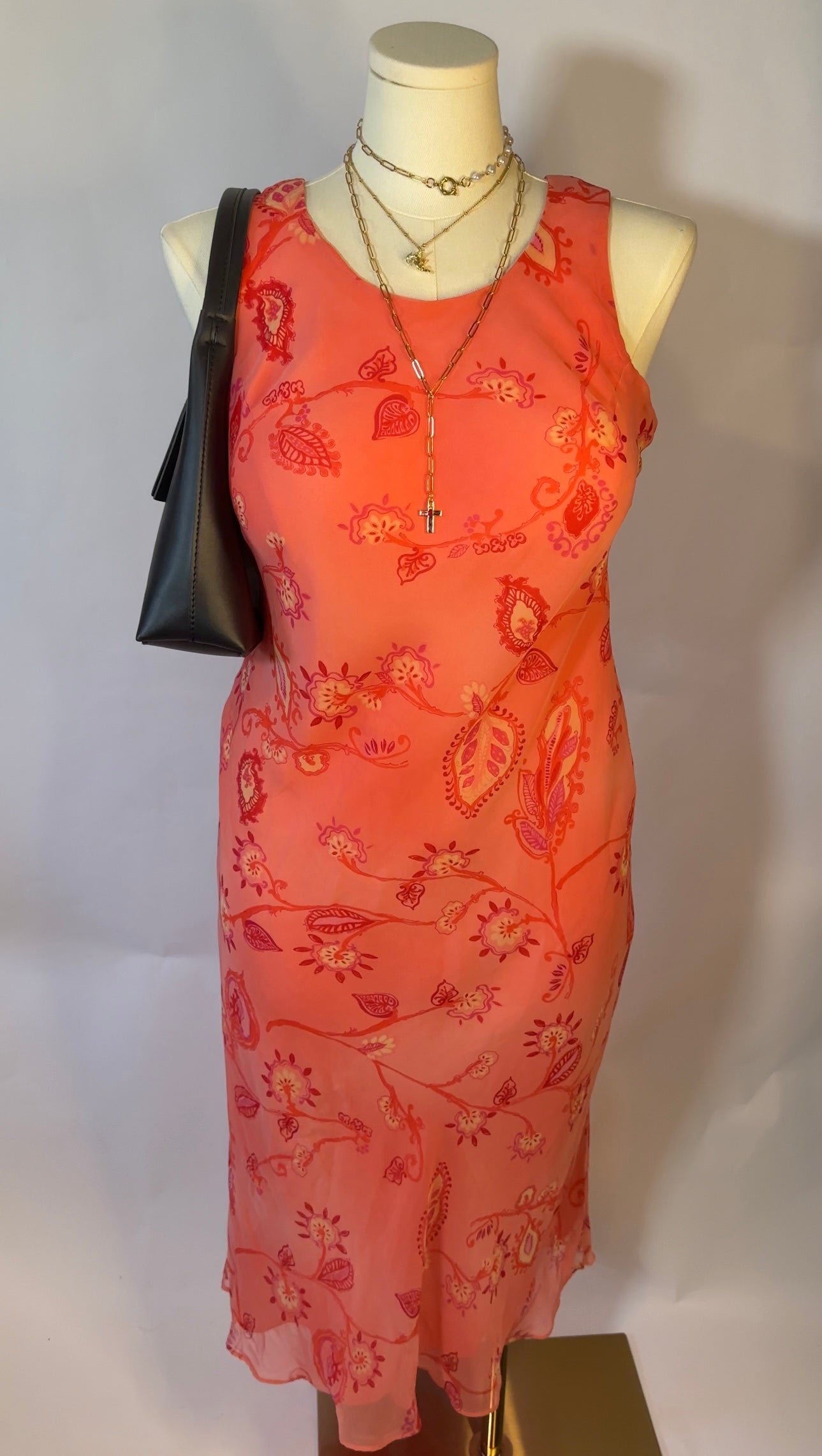 printed maxi dress (m)