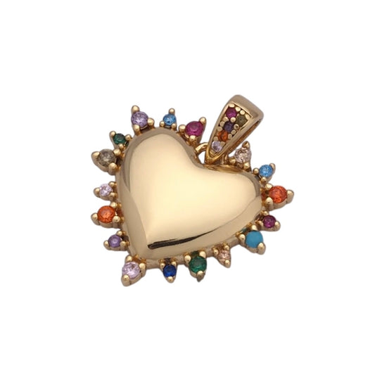 multi-colored heart charm