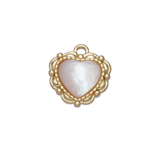 tiny iridescent heart charm