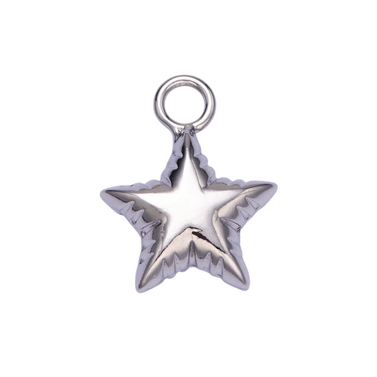 silver balloon star charm