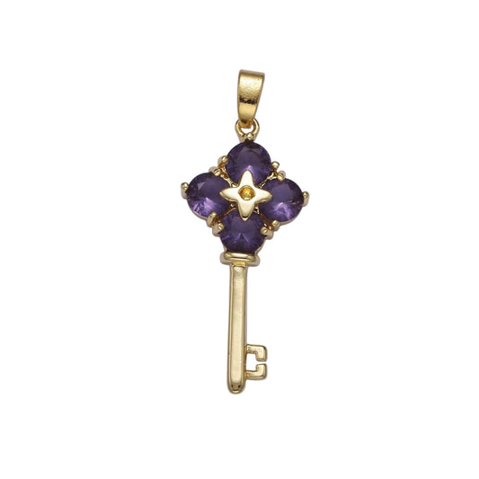 purple key charm