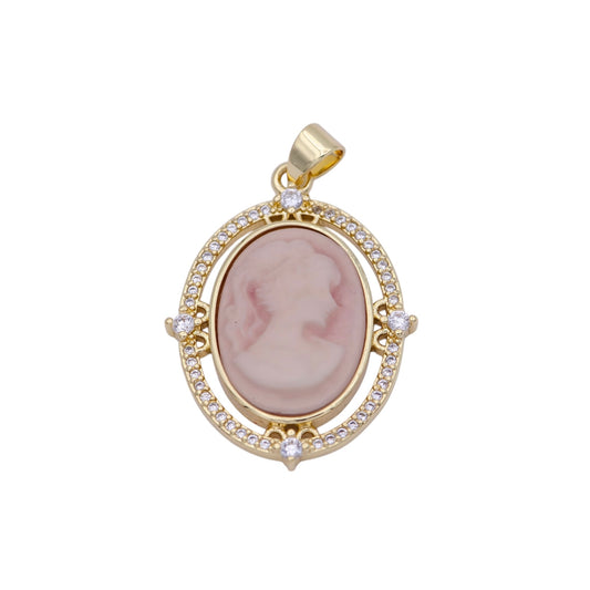 pink cameo pendant