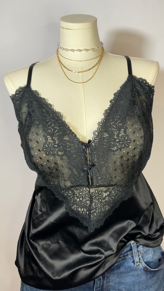 black lace slip top(xxxxl)