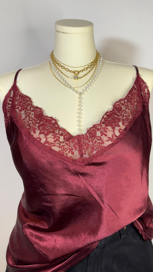 burgundy lace cami (xxxl)