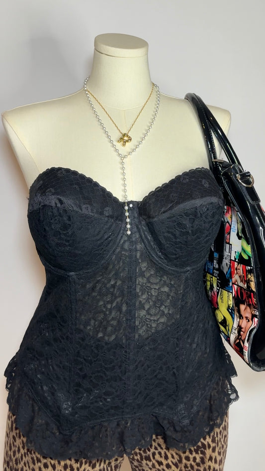 vintage lace corset top (xxl)