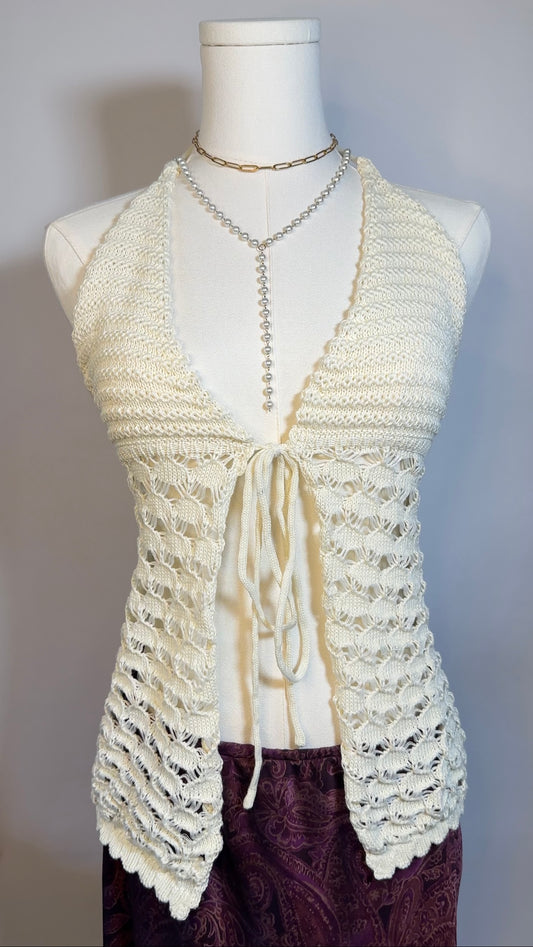 knit tie halter top (s/m)