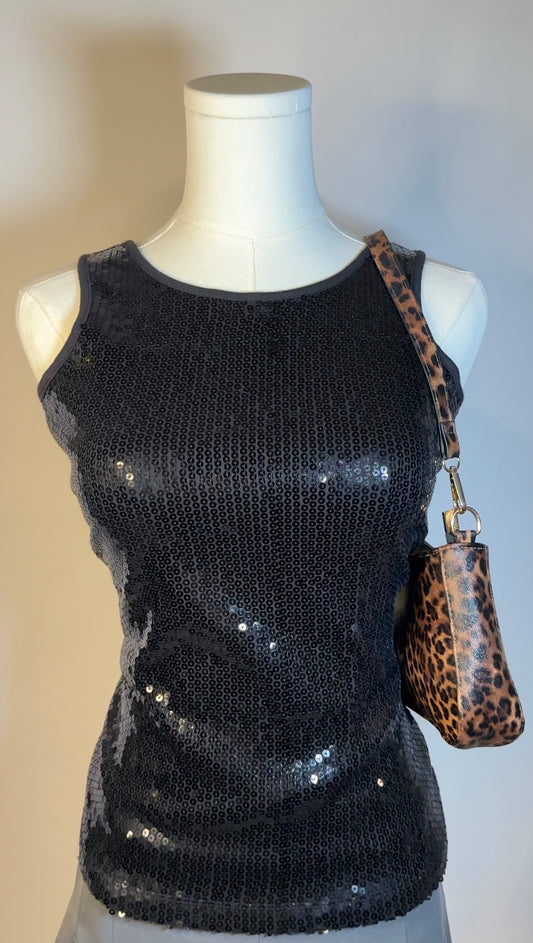 black sequin tank top (xs)