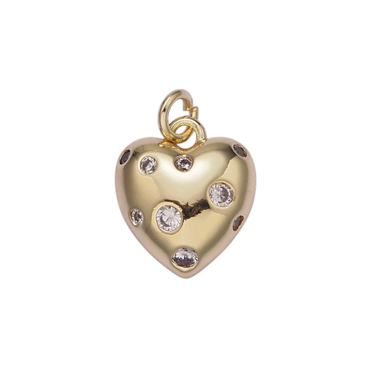polka dot heart charm