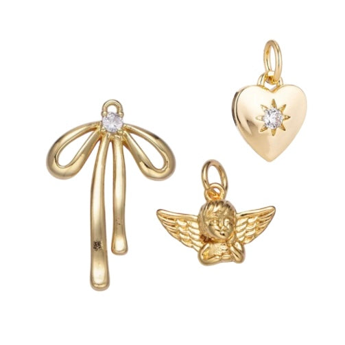 love you angel charm trio